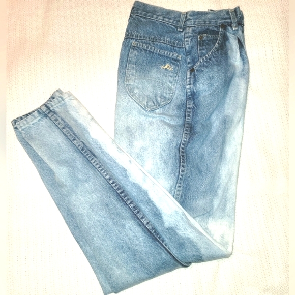 80's Chic Bleach Distressed jeans Sz 8/9L 🇺🇸 - Picture 9 of 14
